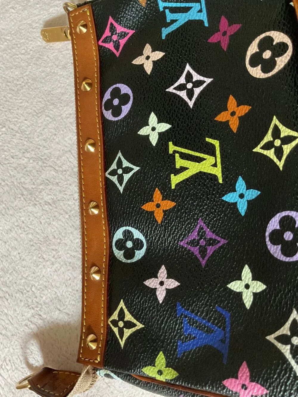 Louis Vuitton Vintage Multicolore Multicolor Monogram Pochette Accessoires Black